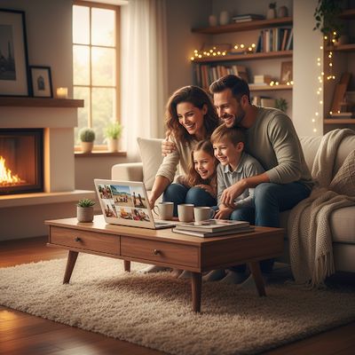 Families sharing photos together