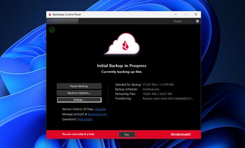 The backup process for a system in Backblaze